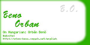 beno orban business card
